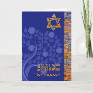 Shalom på Pesach. Vår Blommar Träd Kort