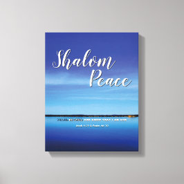 SHALOM PEACE ÄR FORTFARANDE Christian Bible Verse Canvastryck