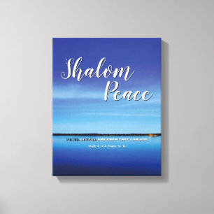 SHALOM PEACE ÄR FORTFARANDE Christian Bible Verse Canvastryck