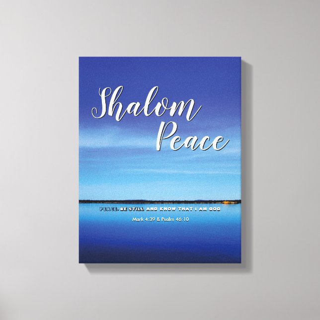 SHALOM PEACE ÄR FORTFARANDE Christian Bible Verse Canvastryck (Framsida)