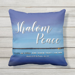 SHALOM PEACE ÄR FORTFARANDE Christian Bible Verse Kudde