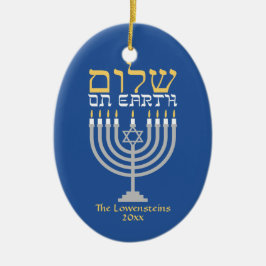 Shalom Peace on Earth Hanukkah Helgdag Photo Julgransprydnad Keramik