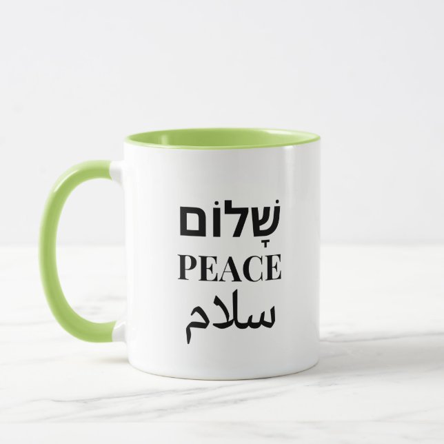 Shalom Peace Salaam - Flerspråkigt harmoni Mugg (Vänster)