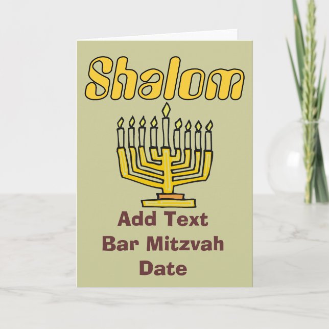 SHALOM: Pub Mitzvah, redigera text Kort (Framsida)