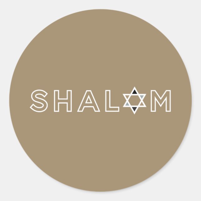 Shalom Star Stickers Runt Klistermärke (Framsida)