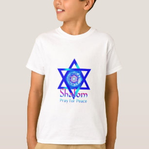 SHALOM-stjärna av David_Pray för fred av Israel T-shirt