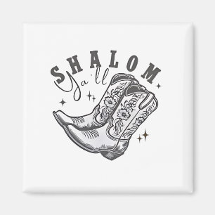 Shalom Y'all Cowboy Jewish Hanukkah Väster Magnet