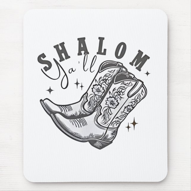 Shalom Y'all Cowboy Jewish Hanukkah Väster Musmatta (Framsidan)