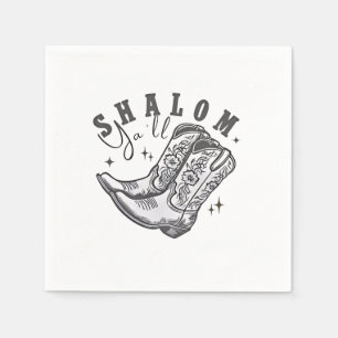 Shalom Y'all Cowboy Jewish Hanukkah Väster Pappersservett
