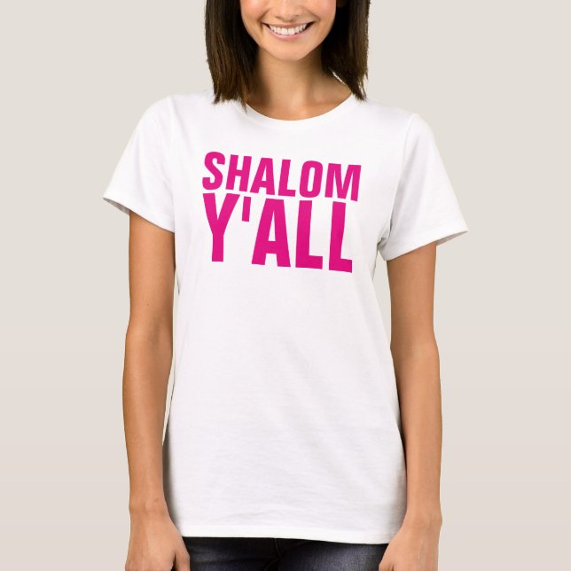 SHALOM Y'ALL Dam t-shirts Rosa (Framsida)