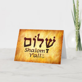 Shalom Y'All Hebrew Card Tack Kort