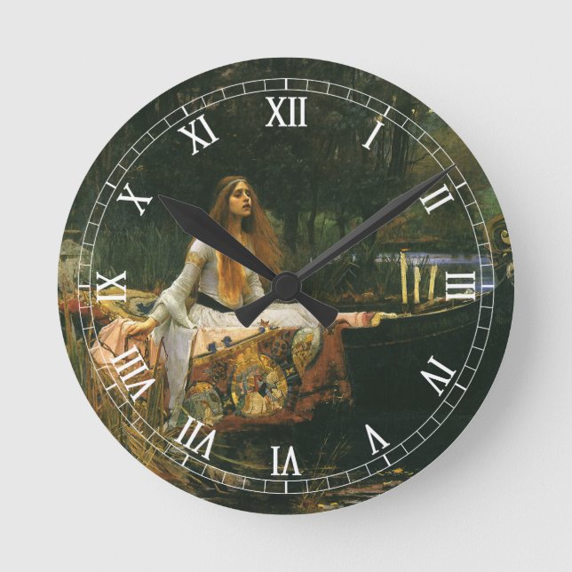 Shalottladyn i båt av John William Waterhouse Rund Klocka (Framsida)