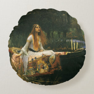 Shalottladyn i båt av John William Waterhouse Rund Kudde