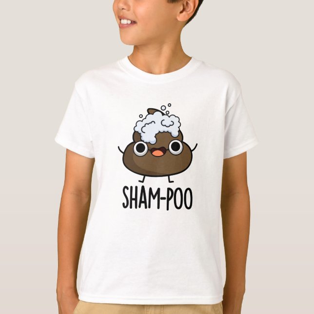 Sham-poo Funny Poop med Shampoo Bubbles Pun T Shirt (Framsida)