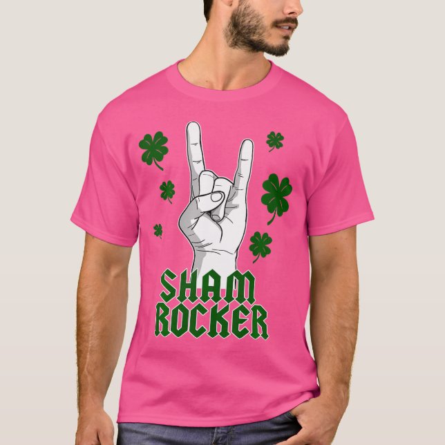 Sham Rocker Heavy Metall Shamrocks St. Patrick T Shirt (Framsida)