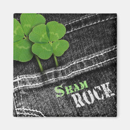 Sham Sten. Black Denim St. Patrick's Day Magnet