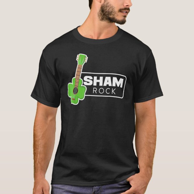 Sham Sten Guitar Funny St Patrick S Day Guitarist T Shirt (Framsida)