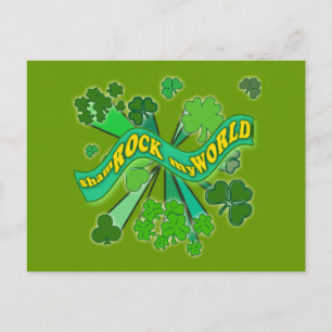 sham STEN min Grönt i VÄRLDEN St Pats Tshirt Vykort