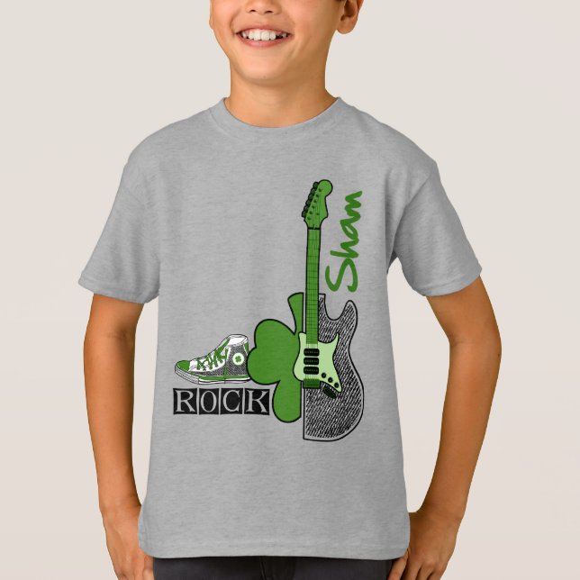 Sham Sten. Music Theme St. Patrick's Day T-shirt (Framsida)