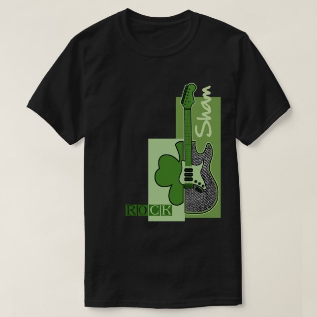 Sham Sten. Music Theme St.Patrick's Day Tee Shirt (Design framsida)
