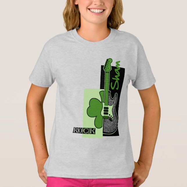 Sham Sten. Music Theme St. Patrick's Day Tee Shirt (Framsida)