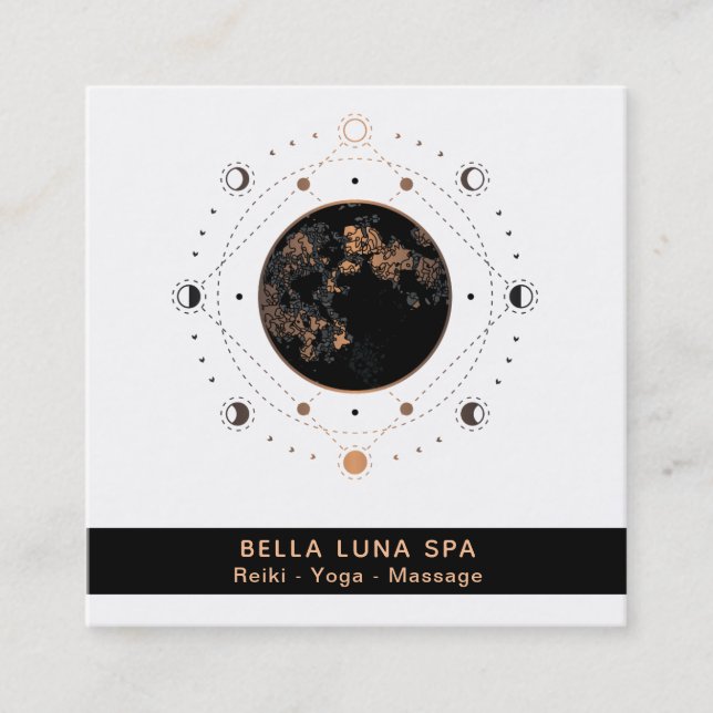 *~* Shaman Helig Geometry Måne Phases Universe Fyrkantigt Visitkort (Framsida)