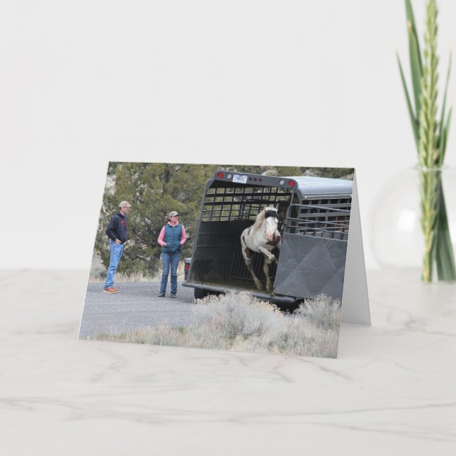 Shaman Jumping out of the Trailer Folded Note Card Anteckningskort (Framsida)