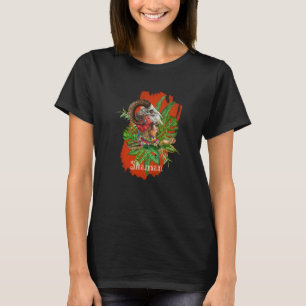 Shaman-kvinna med djurskalle t shirt