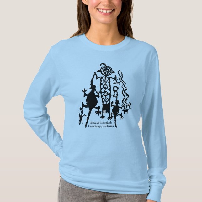Shaman Petroglyph - Coso Range, California T-Shirt (Framsida)