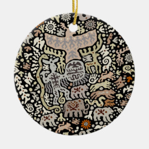 Shaman Peyote Ritual Julgransprydnad Keramik