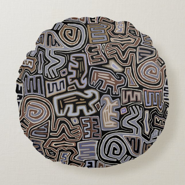 Shaman Peyote Serpent Ritual Spirits Rund Kudde (Framsidan)