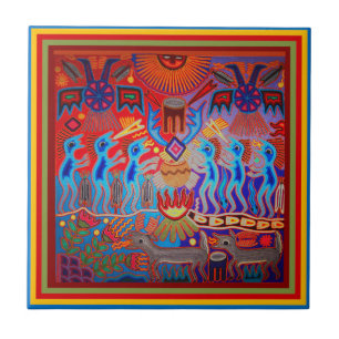 Shaman Ritual Huichol Kakelplatta