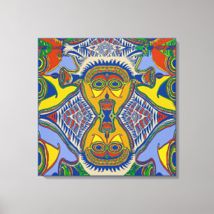 Shaman Tribal Mask Canvastryck