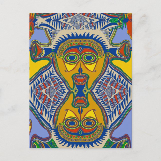 Shaman Tribal Mask Vykort (Framsida)