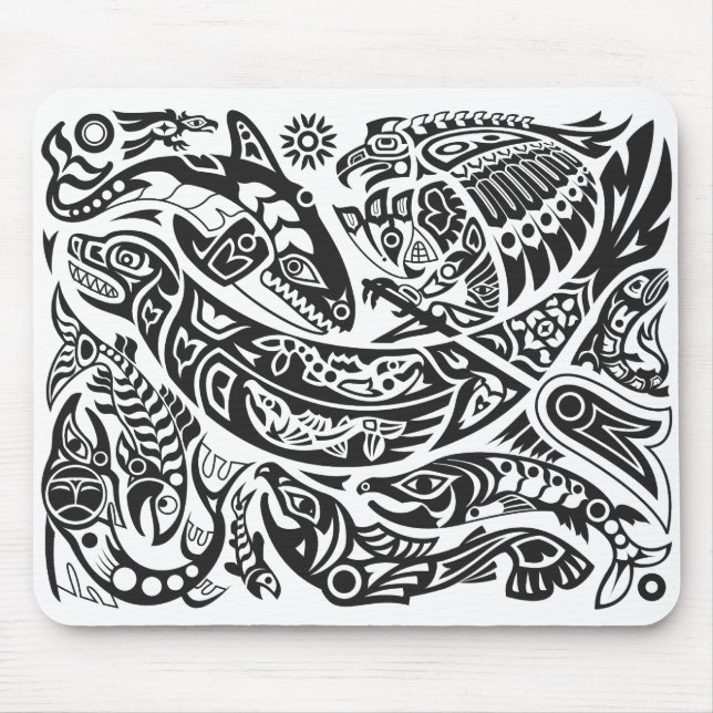 Shaman, Whale & Thunderbird Haida art Musmatta (Framsidan)