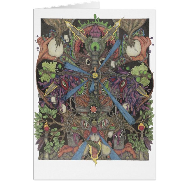 Shamanande - den falska själven upplöser hälsningskort (Framsidan)