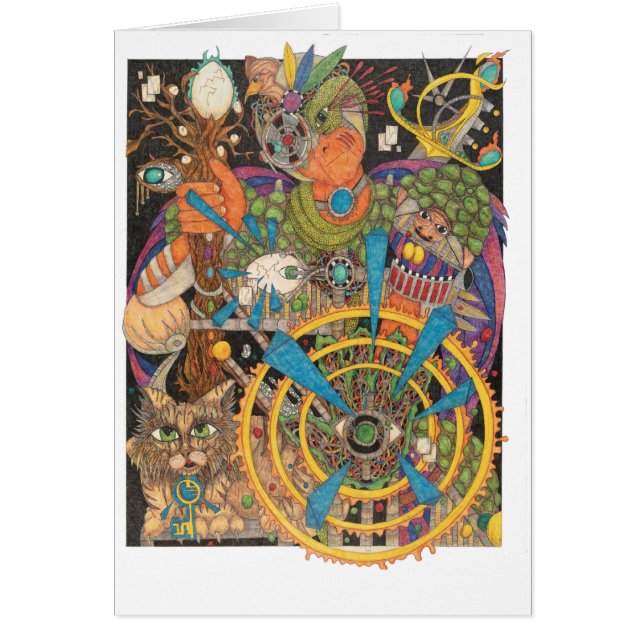 Shamanande - högerhänt kurage hälsningskort (Framsidan)