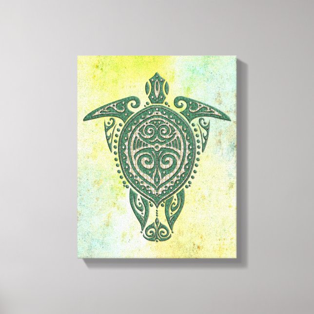 Shamanic Sea Turtle Symbol + dina idéer Canvastryck (Framsida)