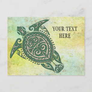 Shamanic Sea Turtle Symbol + dina idéer och text Vykort