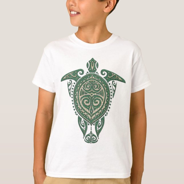 Shamanic Sea Turtle Symbol + dina idéer T-shirt (Framsida)