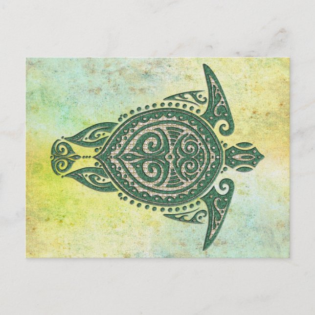 Shamanic Sea Turtle Symbol + dina idéer Vykort (Framsida)