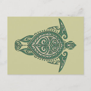 Shamanic Sea Turtle Symbol + dina idéer Vykort