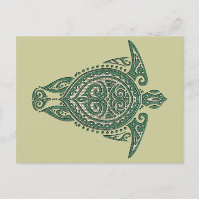 Shamanic Sea Turtle Symbol + dina idéer Vykort (Framsida)