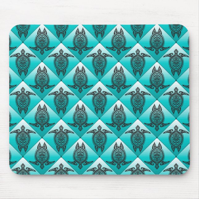 Shamanic Sea Turtles Mönster - cyan Musmatta (Framsidan)