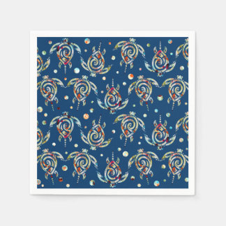 Shamanic Sea Turtles Mönster + din rygg färg Pappersservett