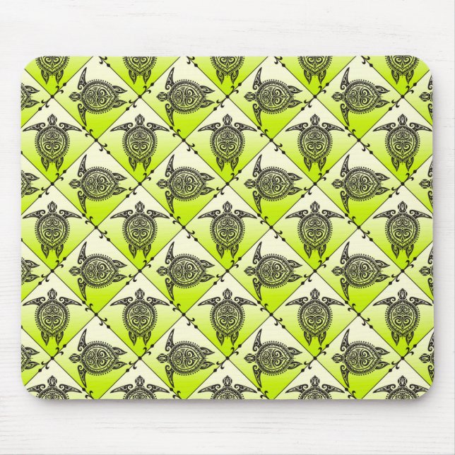 Shamanic Sea Turtles Mönster - grönt Musmatta (Framsidan)