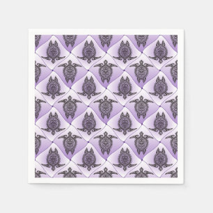 Shamanic Sea Turtles Mönster - violet + din idé Pappersservett