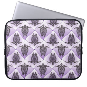 Shamanic Sea Turtles Mönster - violett Laptop Fodral
