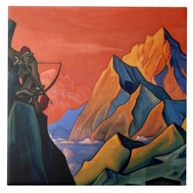 “Shambalas budskap” av Nicholas Roerich Kakelplatta (Framsidan)