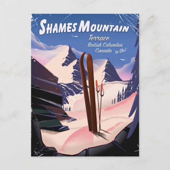 Shames Mountain Terrace British Columbia Ski Vykort (Framsida)
